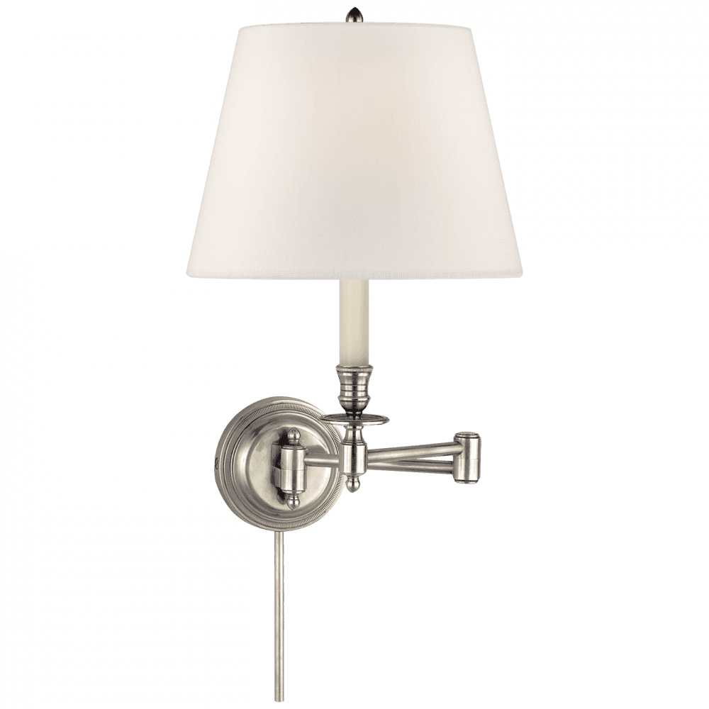Visual Comfort Signature Candlestick Swing Arm Wall Lamp Antique Nickel