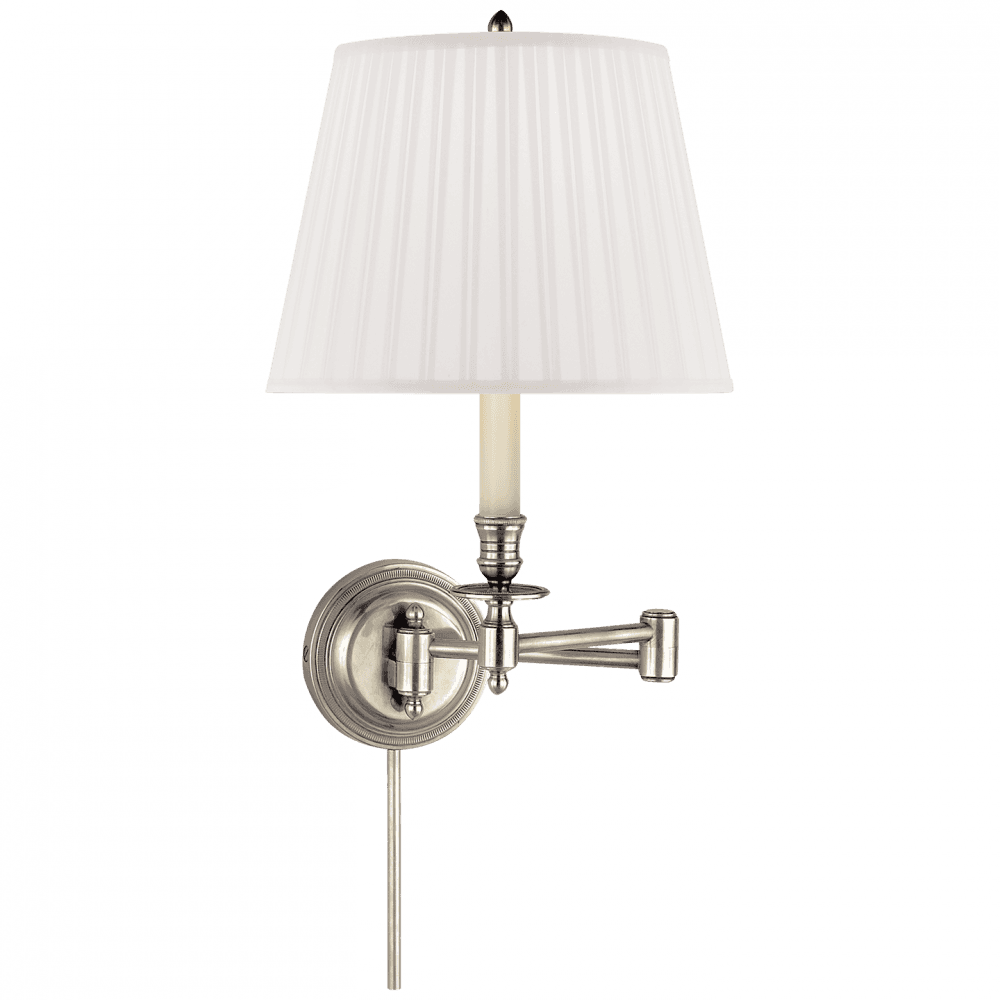Visual Comfort Signature Candlestick Swing Arm Wall Lamp Antique Nickel