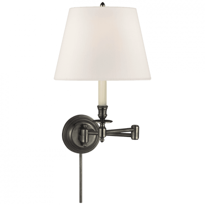 Visual Comfort Signature Candlestick Swing Arm Wall Sconce With Plug Hand-Rubbed Antique Brass