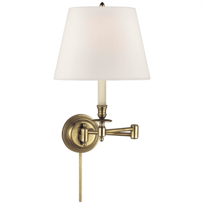 Visual Comfort Signature Candlestick Swing Arm Wall Sconce With Plug Polished Nickel