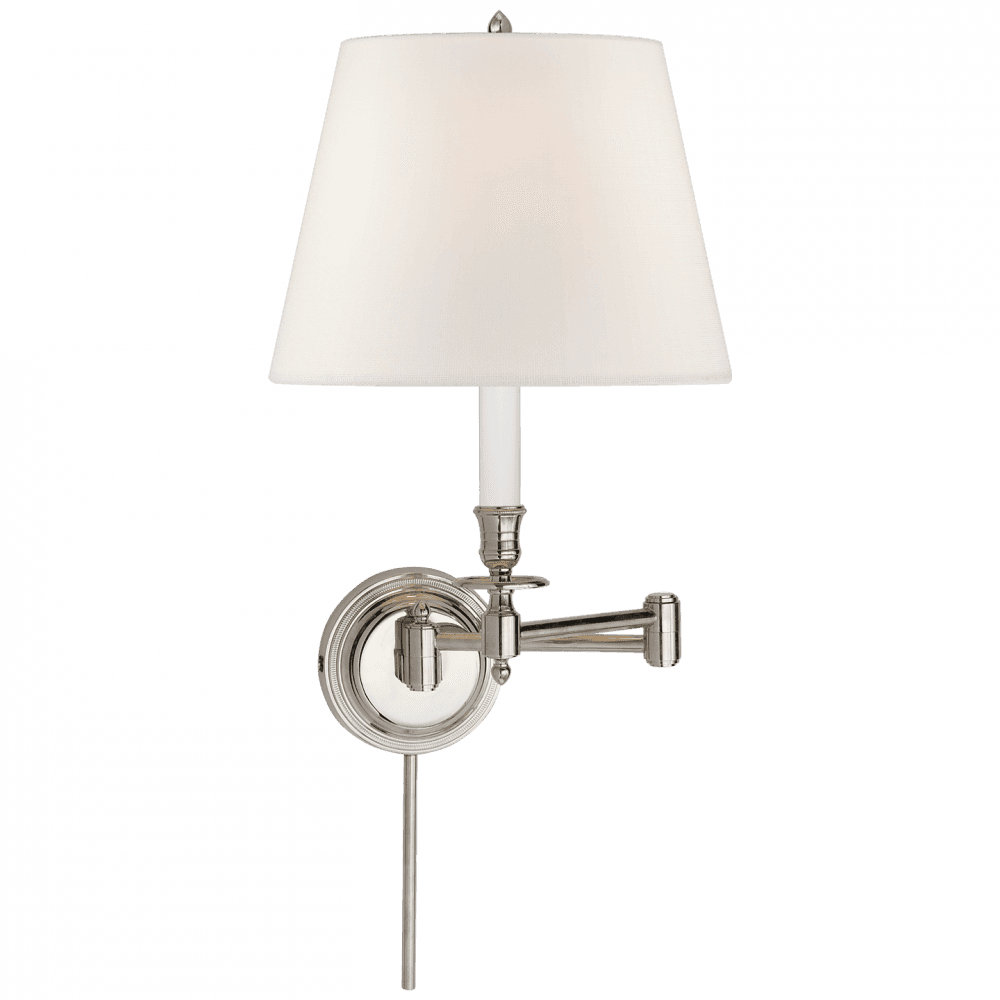 Visual Comfort Signature Candlestick Swing Arm Wall Sconce With Plug Bronze