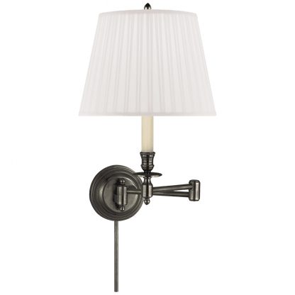 Visual Comfort Signature Candlestick Swing Arm Wall Lamp Polished Nickel