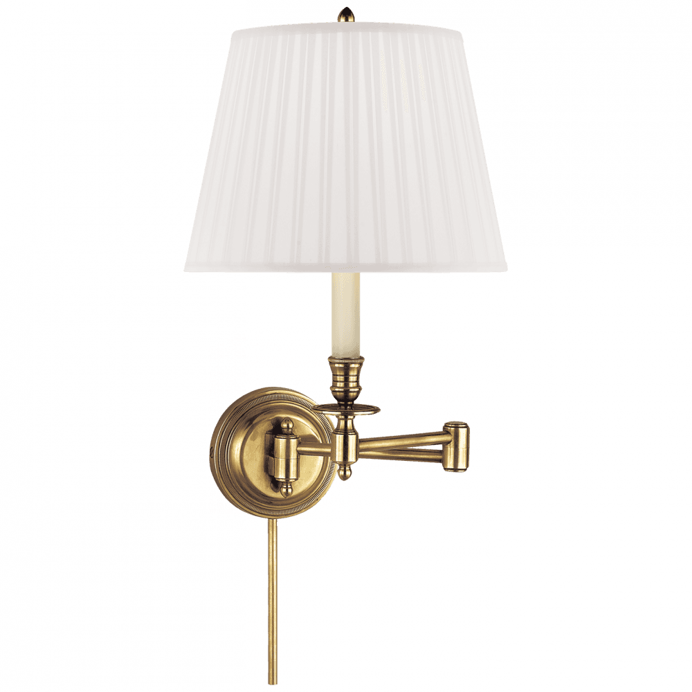 Visual Comfort Signature Candlestick Swing Arm Wall Lamp Bronze