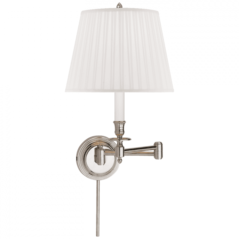 Visual Comfort Signature Candlestick Swing Arm Wall Lamp Hand-Rubbed Antique Brass