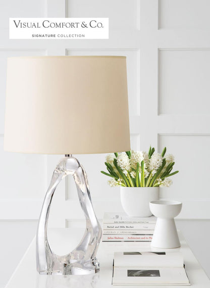 Visual Comfort & Co. Signature Collection Cannes Table Lamp, 1-Light, Clear Glass, Linen Shade, 31"H (ARN 3100CG-L 2K3PX)
