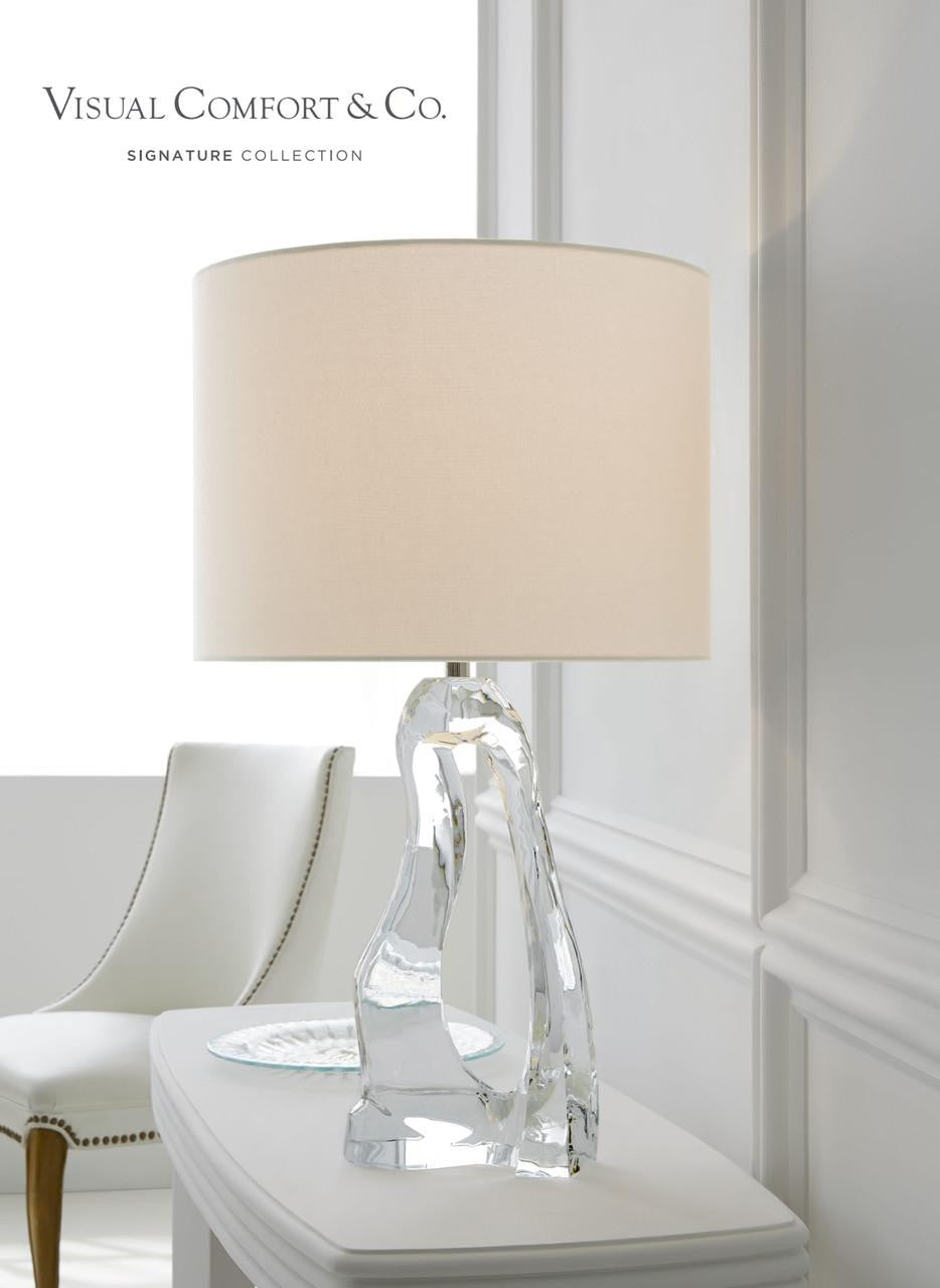 Visual Comfort & Co. Signature Collection Cannes Table Lamp, 1-Light, Clear Glass, Linen Shade, 31"H (ARN 3100CG-L 2K3PX)