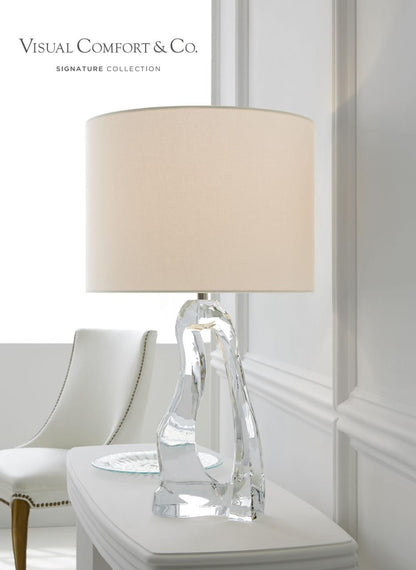 Visual Comfort & Co. Signature Collection Cannes Table Lamp, 1-Light, Clear Glass, Linen Shade, 31"H (ARN 3100CG-L 2K3PX)
