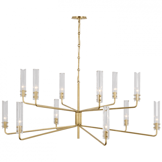 Visual Comfort Signature Casoria Grande Two Tier Chandelier Hand-Rubbed Antique Brass