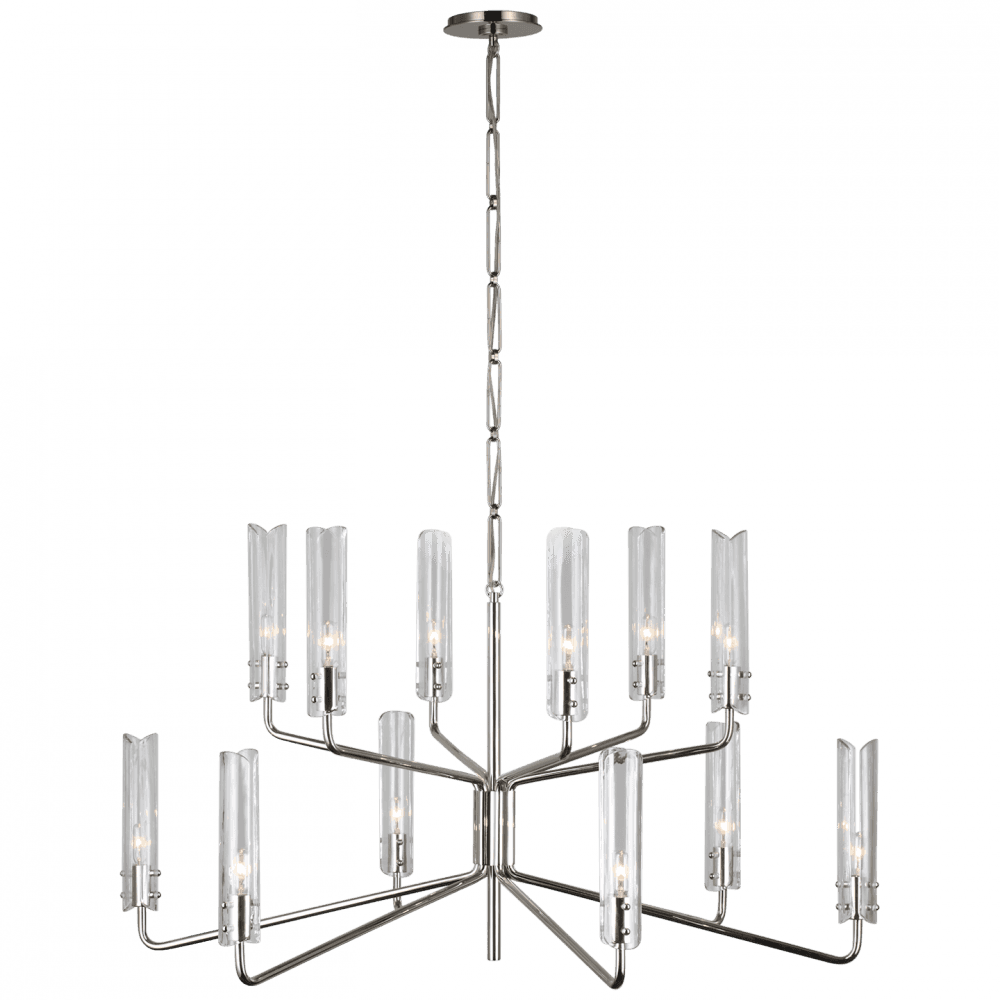 Visual Comfort Signature Casoria Large Two-Tier Chandelier Polished Nickel