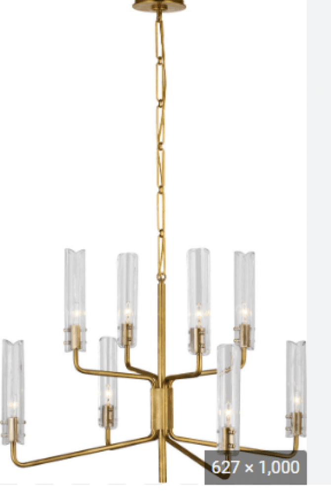 Visual Comfort Signature Casoria Medium Two-Tier Chandelier Hand-Rubbed Antique Brass