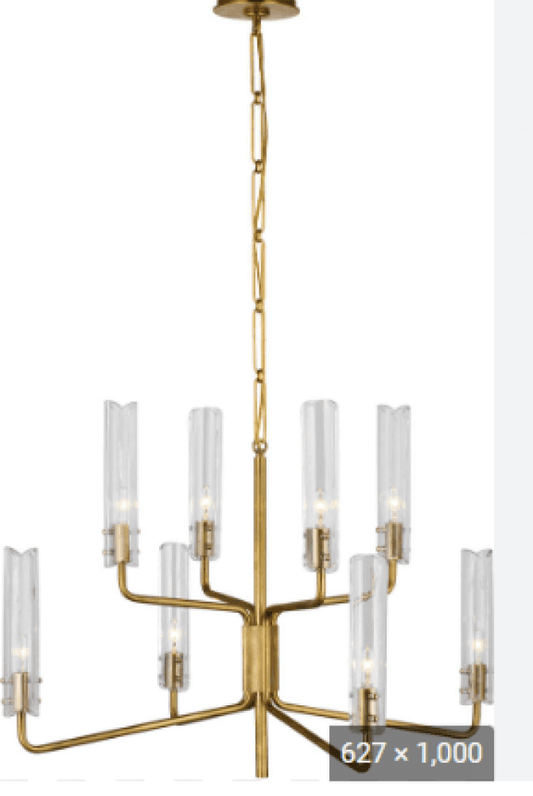 Visual Comfort Signature Casoria Medium Two-Tier Chandelier Hand-Rubbed Antique Brass