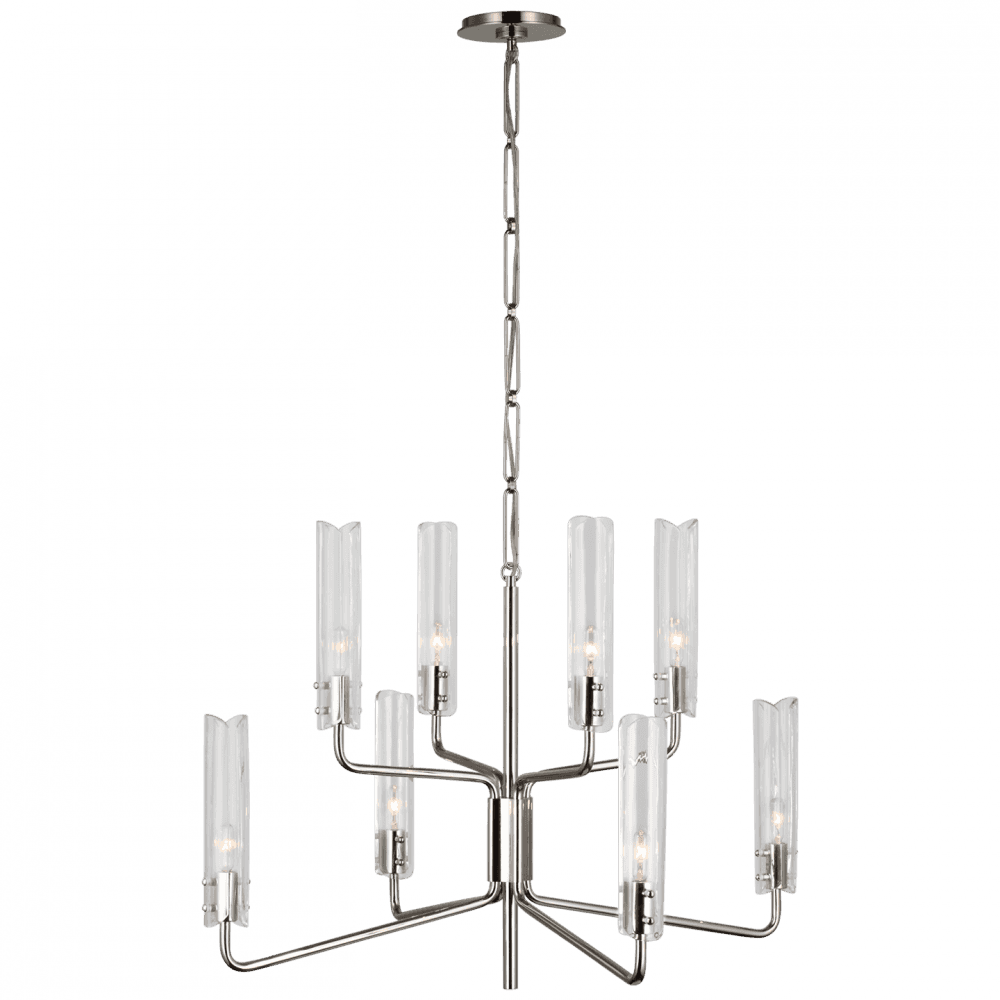 Visual Comfort Signature Casoria Medium Two-Tier Chandelier Polished Nickel