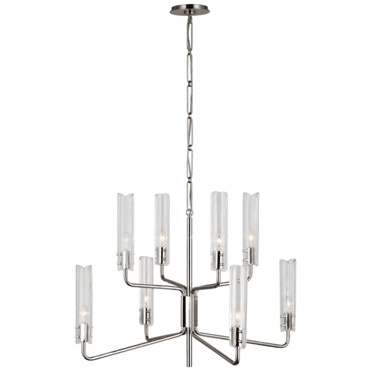 Visual Comfort Signature Casoria Medium Two-Tier Chandelier Polished Nickel