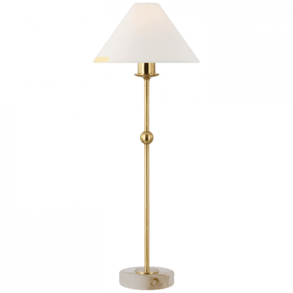 Visual Comfort Signature Caspian Medium Accent Lamp Antique-Burnished Brass and Alabaster