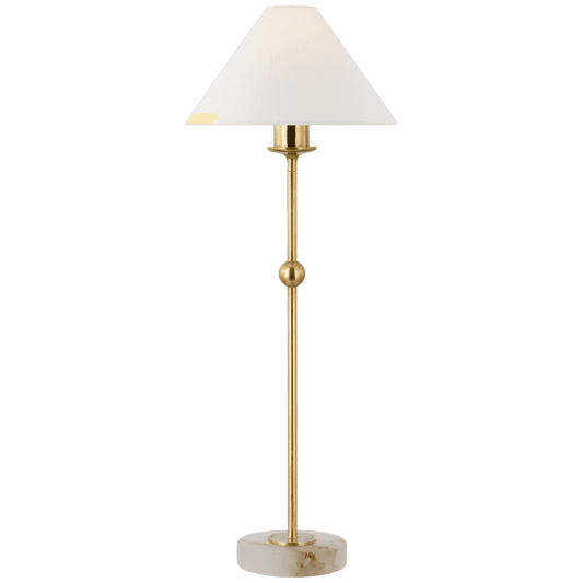Visual Comfort Signature Caspian Medium Accent Lamp Antique-Burnished Brass and Alabaster