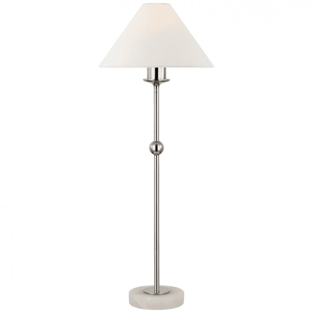 Visual Comfort Signature Caspian Medium Accent Lamp Polished Nickel and Alabaster