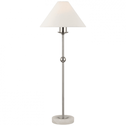 Visual Comfort Signature Caspian Medium Accent Lamp Polished Nickel and Alabaster