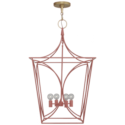Visual Comfort Signature Cavanagh Lantern Pendant Coral and Gild