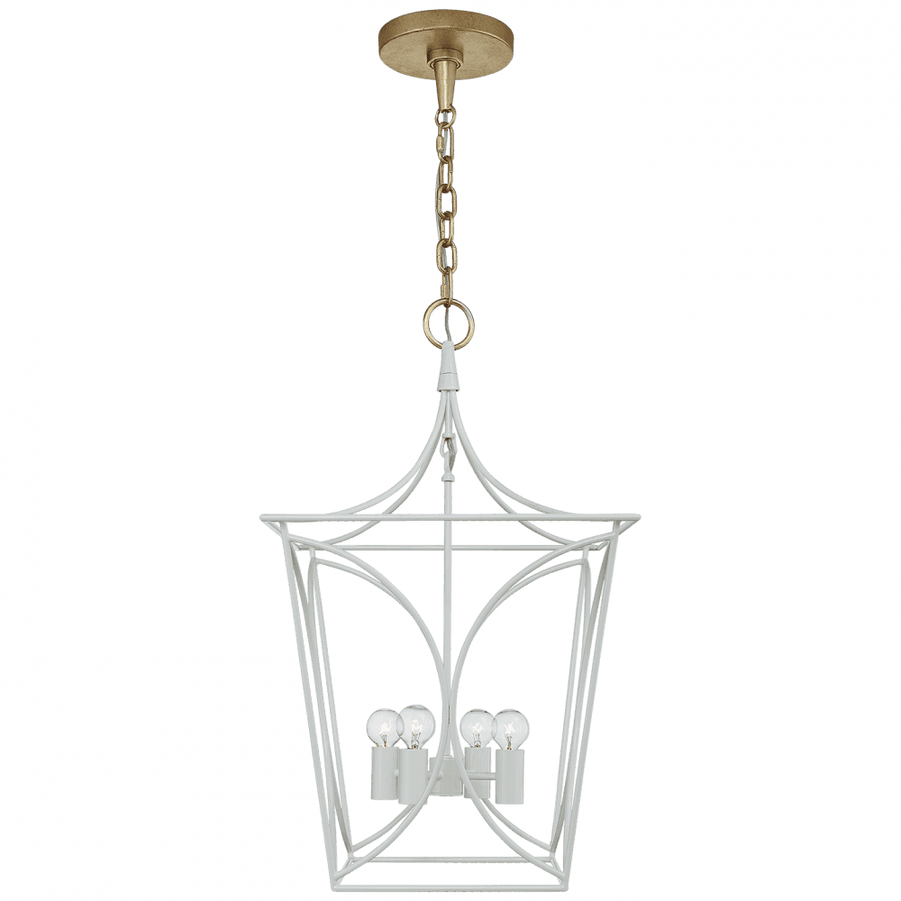 Visual Comfort Signature Cavanagh Lantern Pendant French Navy and Polished Nickel