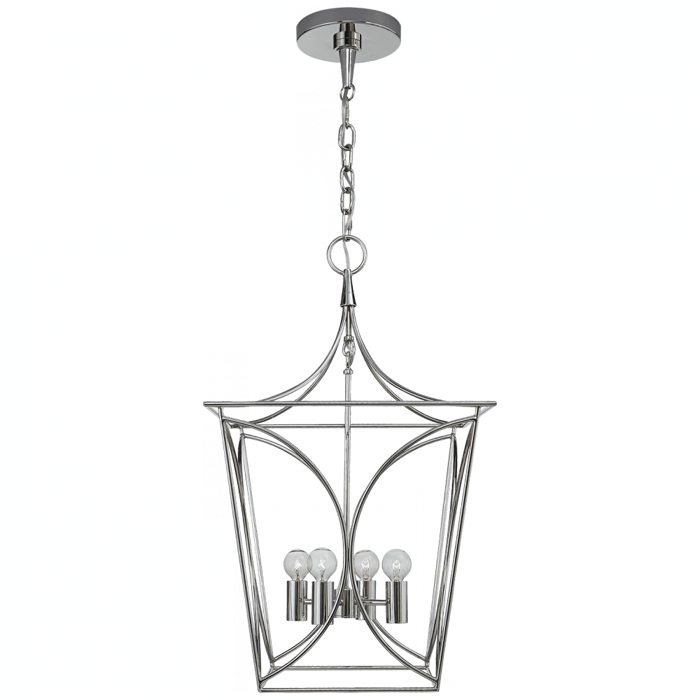 Visual Comfort & Co. Signature Collection Cavanagh Lantern Pendant, 4-Light, Polished Nickel, 13.75"W (KS 5144PN CHVF3)