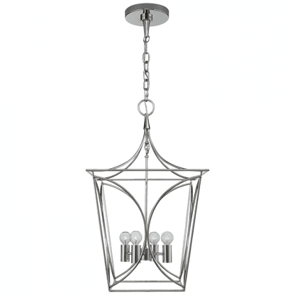 Visual Comfort & Co. Signature Collection Cavanagh Lantern Pendant, 4-Light, Polished Nickel, 13.75"W (KS 5144PN CHVF3)