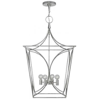 Visual Comfort & Co. Signature Collection Cavanagh Lantern Pendant, 4-Light, Polished Nickel, 19"W (KS 5145PN CHVF8)