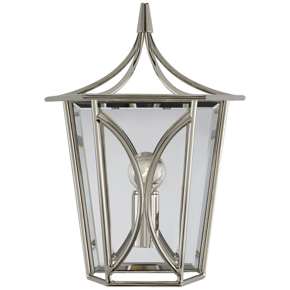 Visual Comfort & Co. Signature Collection Cavanagh Lantern Wall Sconce, 1-Light, Polished Nickel, 12"H (KS 2144PN C_UJ4)