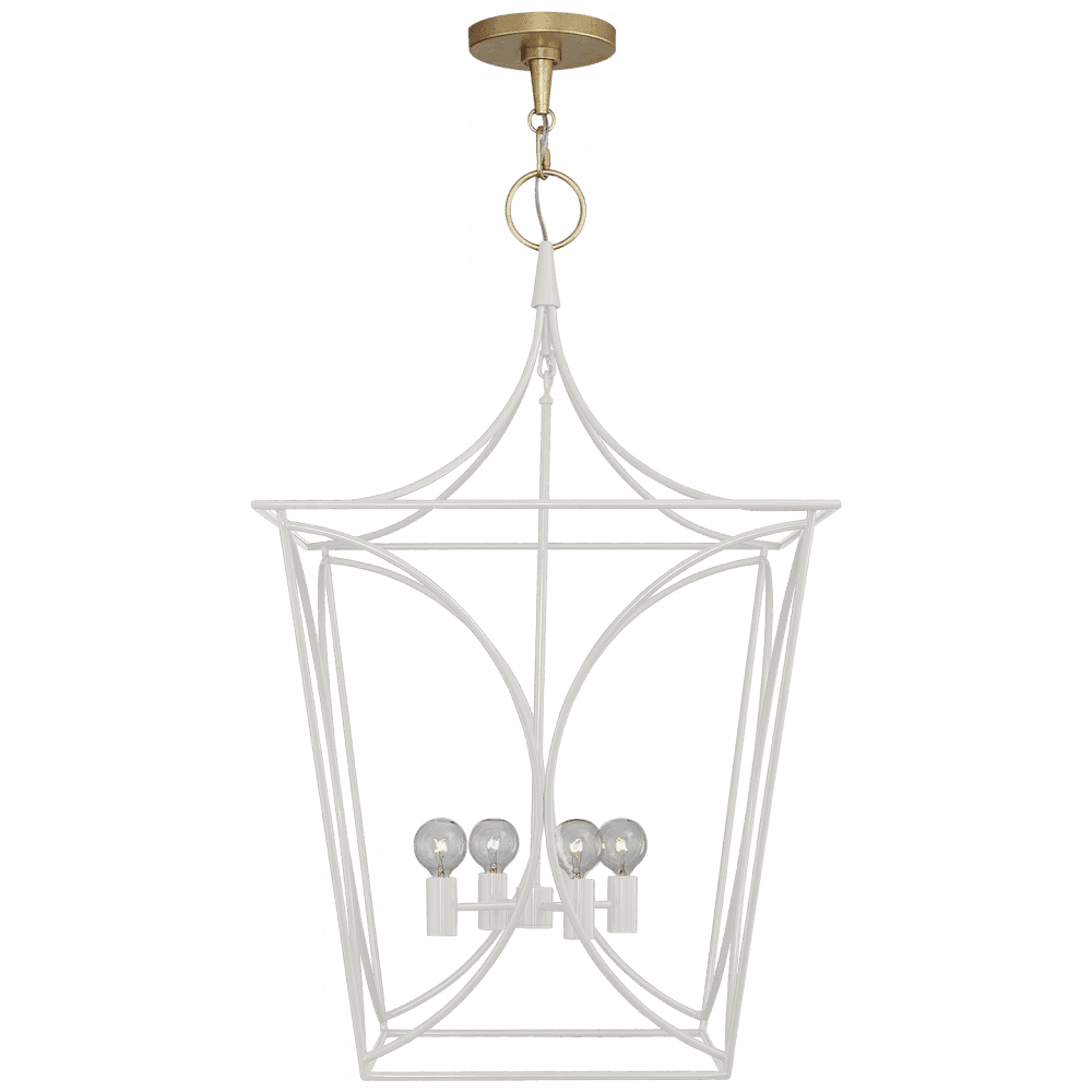 Visual Comfort Signature Cavanagh Lantern Pendant French Navy and Polished Nickel