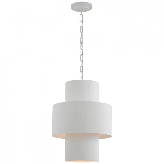 Visual Comfort Signature Chalmette Layered Pendant Plaster White