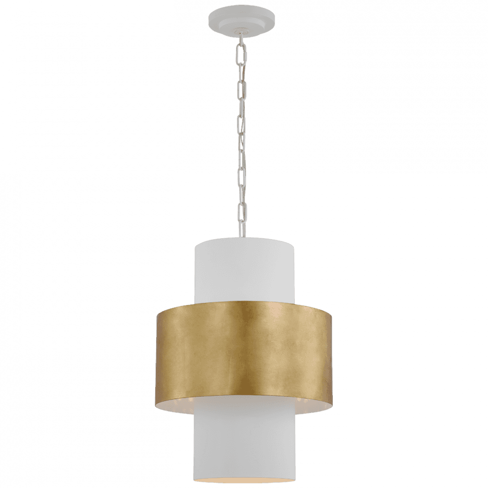 Visual Comfort Signature Chalmette Pendant Plaster White and Gild