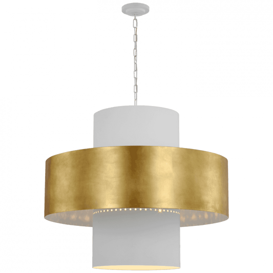 Visual Comfort Signature Chalmette Pendant Plaster White and Gild