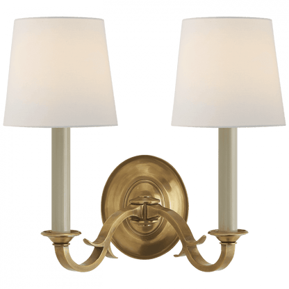 Visual Comfort Signature Channing Double Sconce Hand-Rubbed Antique Brass