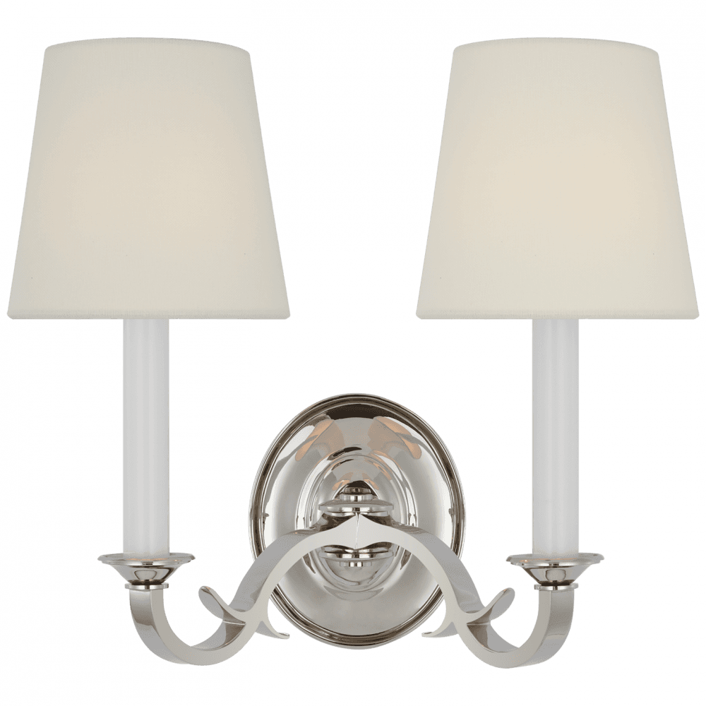 Visual Comfort Signature Channing Double Wall Sconce Polished Nickel