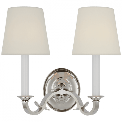 Visual Comfort Signature Channing Double Wall Sconce Polished Nickel