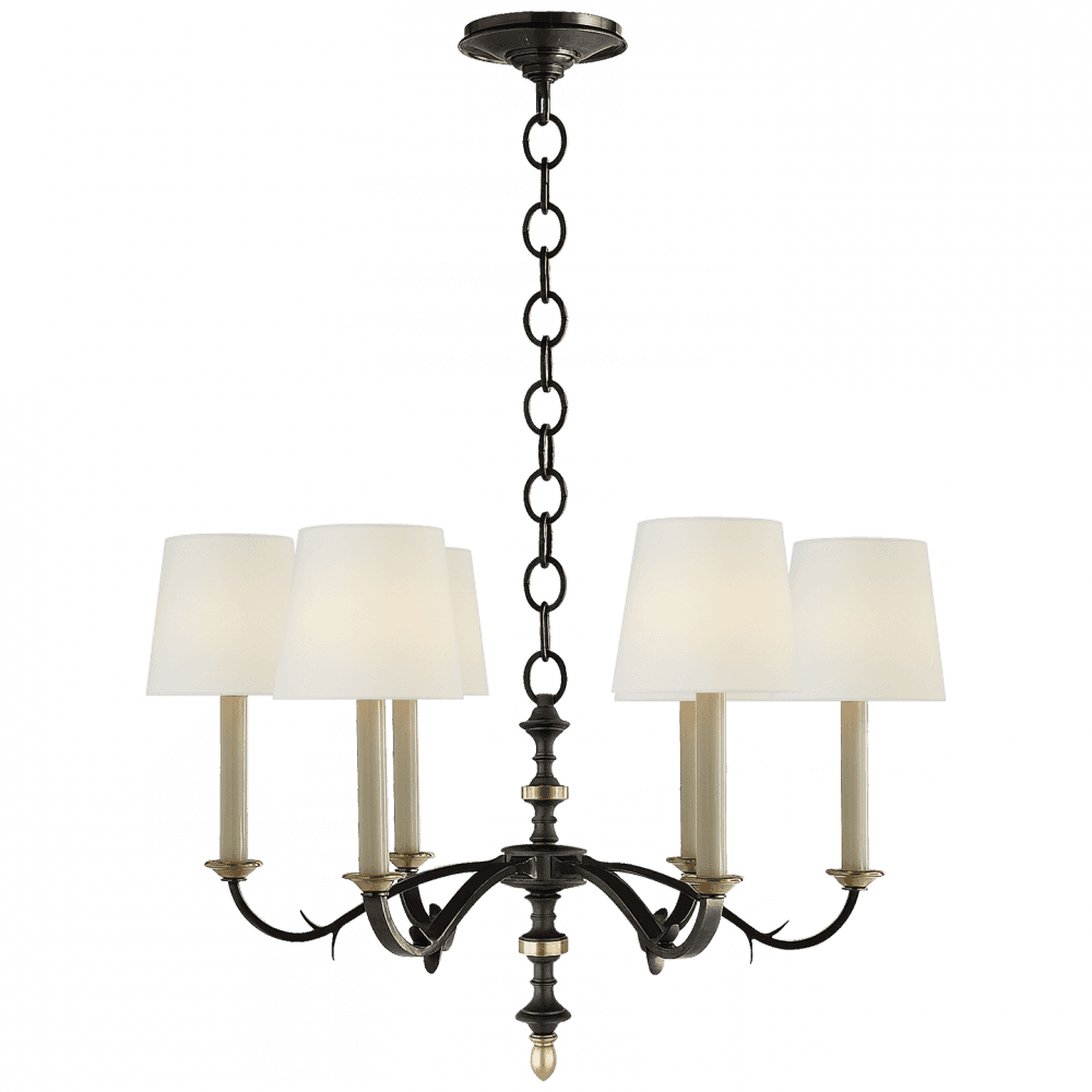 Visual Comfort Signature Channing Small Chandelier Black and Brass