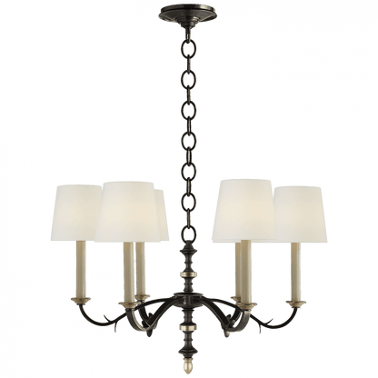 Visual Comfort Signature Channing Small Chandelier Black and Brass