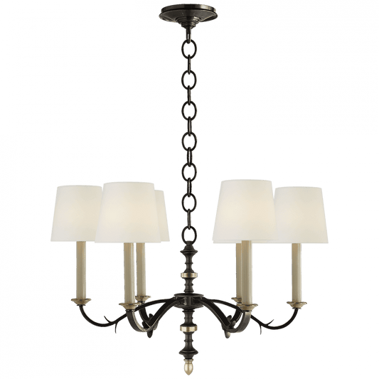 Visual Comfort Signature Channing Small Chandelier Black and Brass