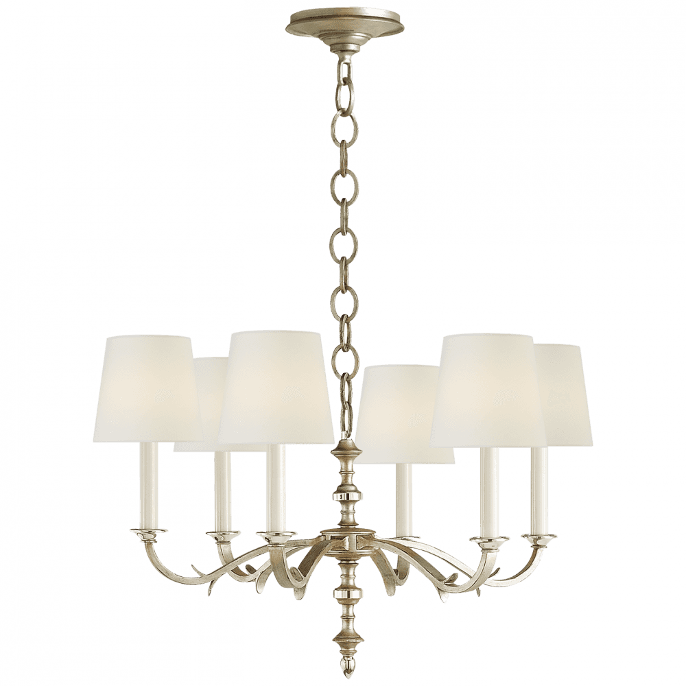 Visual Comfort Signature Channing Small Chandelier Burnished Silver Leaf