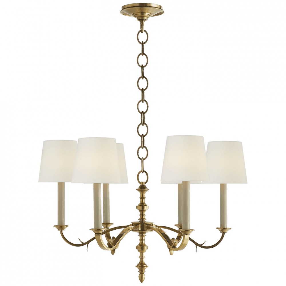 Visual Comfort Signature Channing Small Chandelier Hand-Rubbed Antique Brass