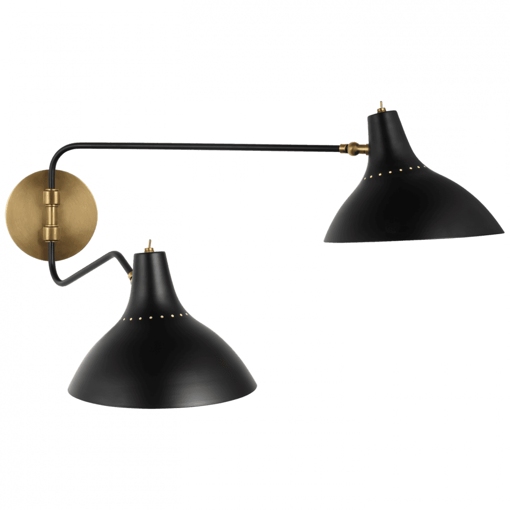 Visual Comfort Signature Charlton Medium Double Wall Light Black