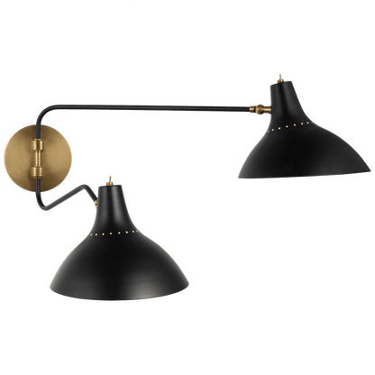 Visual Comfort Signature Charlton Medium Double Wall Light Black