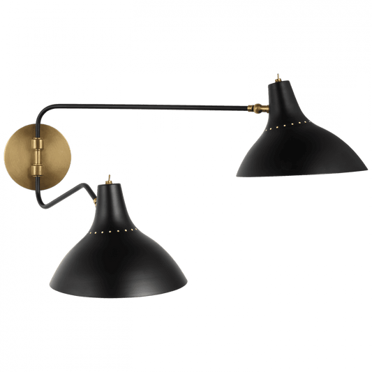 Visual Comfort Signature Charlton Medium Double Wall Light Black
