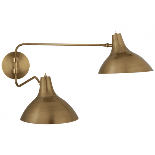 Visual Comfort Signature Charlton Medium Double Wall Light Hand-Rubbed Antique Brass
