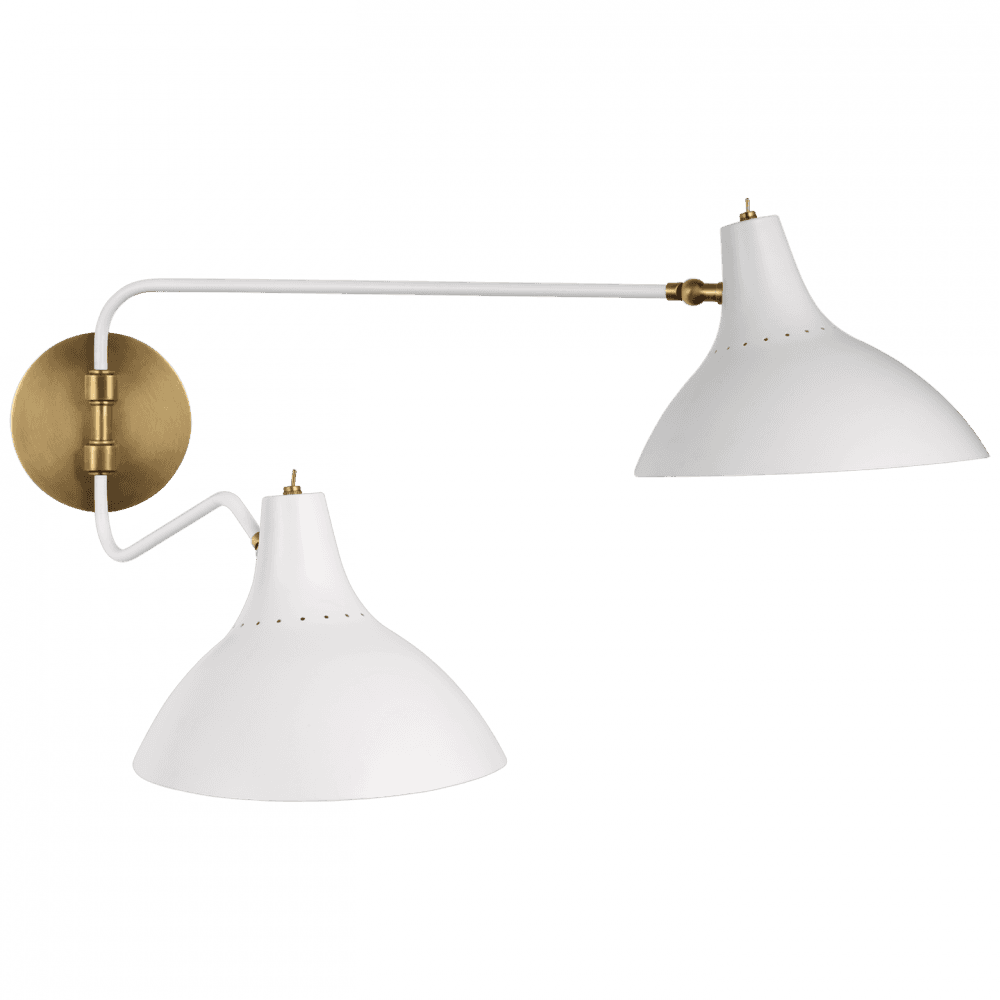 Visual Comfort Signature Charlton Medium Double Wall Light White