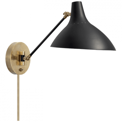 Visual Comfort Signature Charlton Wall Sconce With Plug Black and Brass