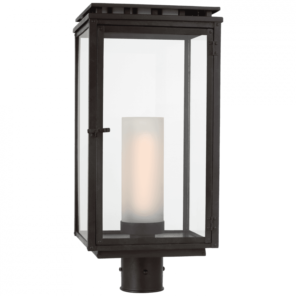 Visual Comfort & Co. Signature Collection Cheshire Post Light, 1-Light, Aged Iron, Clear Glass, 20.75"H (CHO 7605AI-CG CQ1P3)