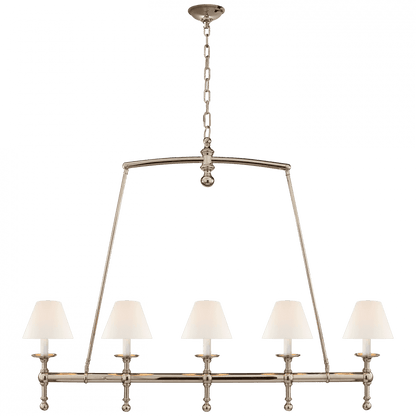 Visual Comfort Signature Classic Linear Chandelier Polished Nickel