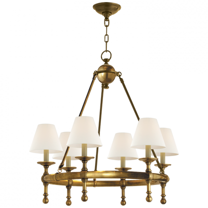 Visual Comfort Signature Classic Mini Ring Chandelier Hand-Rubbed Antique Brass