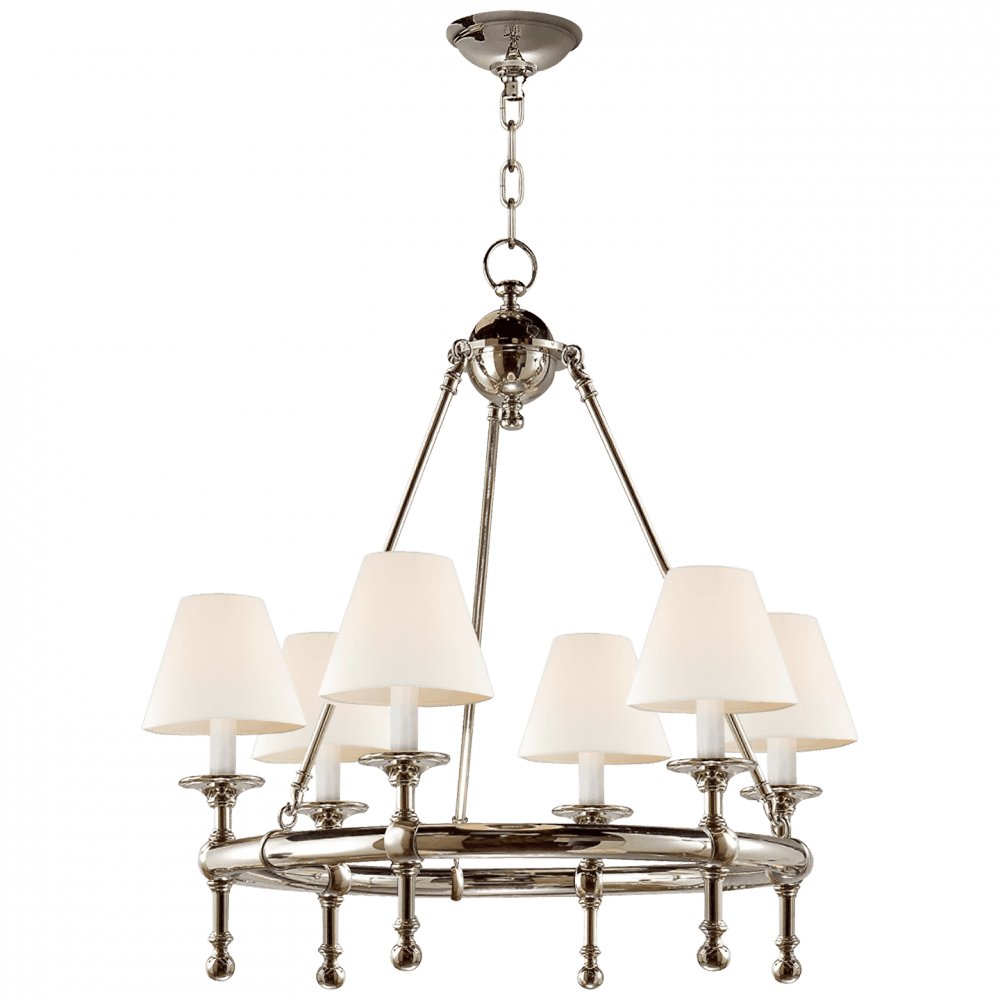 Visual Comfort Signature Classic Mini Ring Chandelier Polished Nickel