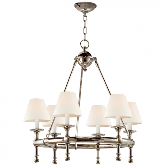 Visual Comfort Signature Classic Mini Ring Chandelier Polished Nickel